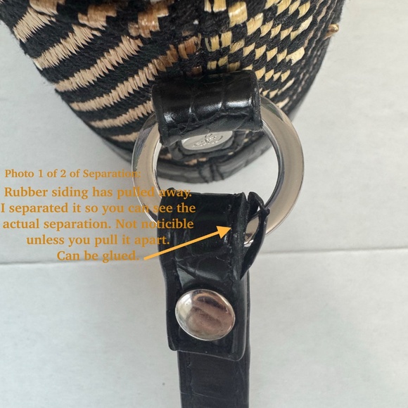 SAM EDELMAN Oval Crossbody Bag/Purse/Straw/Pre-Owned never used - Picture 8 of 15